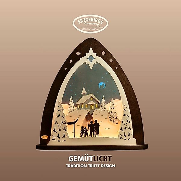 Weigla Lichterbogen »LED Bergkapelle, Lichterspitze aus Holz & Acrylglas, M günstig online kaufen