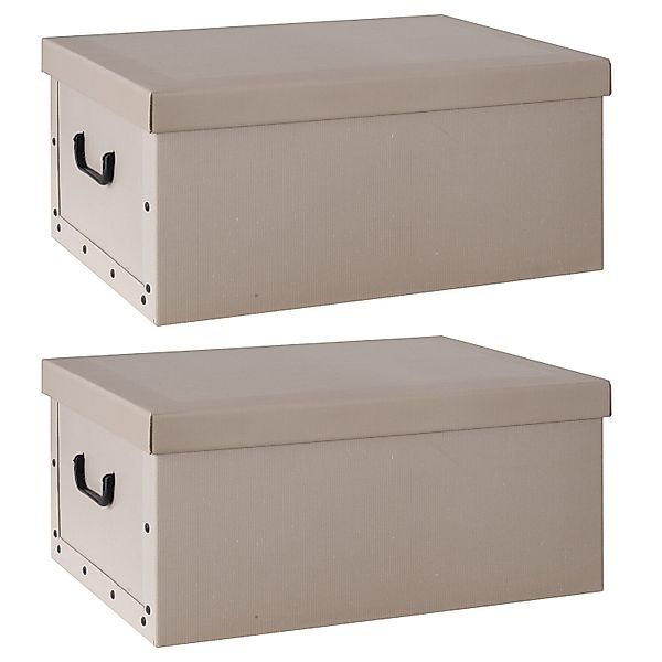 Home4You Aufbewahrungsbox Aufbewahrungsboxen 2er Set, Beige, günstig online kaufen