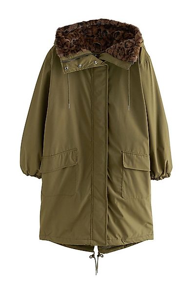 Next Fellimitatmantel Parka Animal-Print mit Kunstfellfutter, Kurzgröße (1- günstig online kaufen