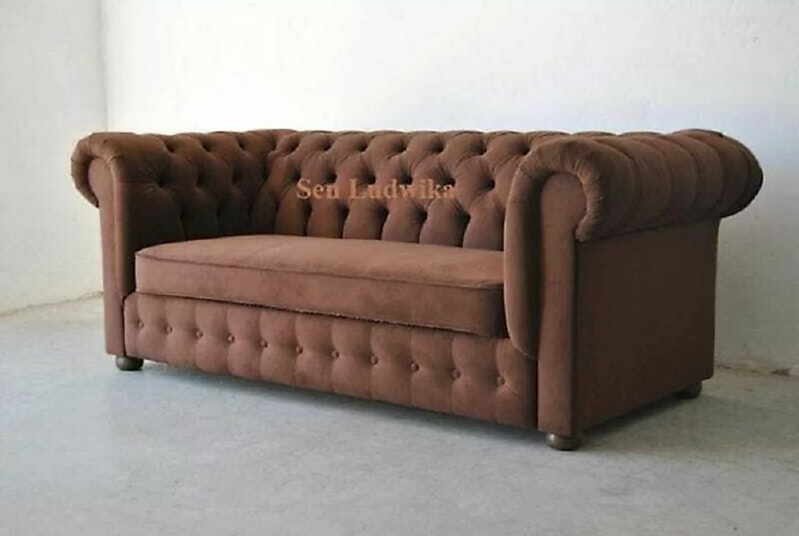 JVmoebel Sofa Chesterfield 3 Sitzer Couch Polster Textil Wohnzimmer günstig online kaufen