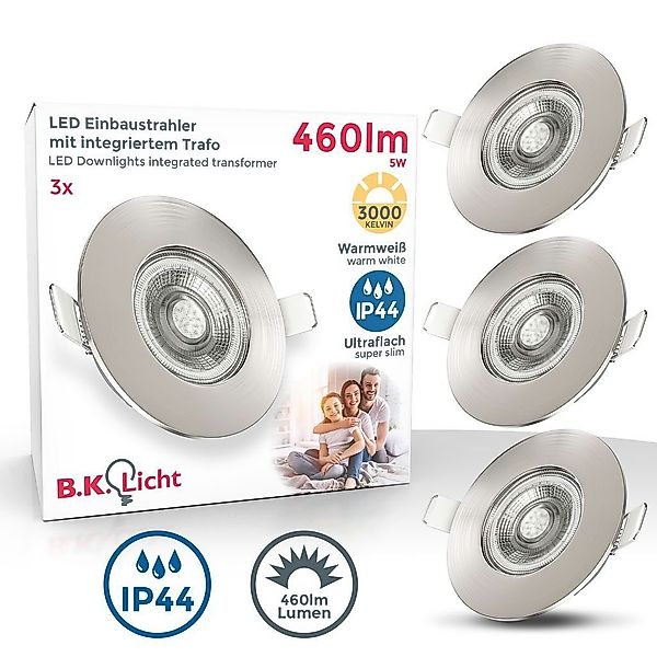 B.K.Licht LED Einbaustrahler Bad Einbauleuchten 3er günstig online kaufen