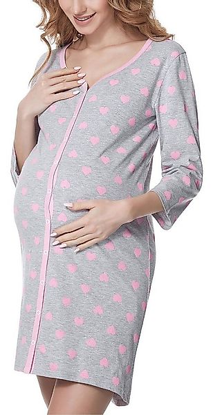 Be Mammy Umstandsnachthemd Damen Umstands Nachthemd 3/4 Arm mit Stillfunkti günstig online kaufen