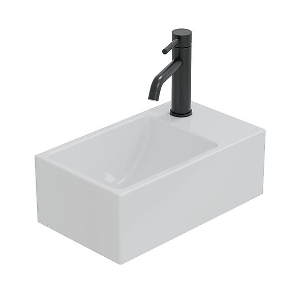 HAGO Waschbecken Keramik 35x20x12cm Aufsatz Wandmontage günstig online kaufen