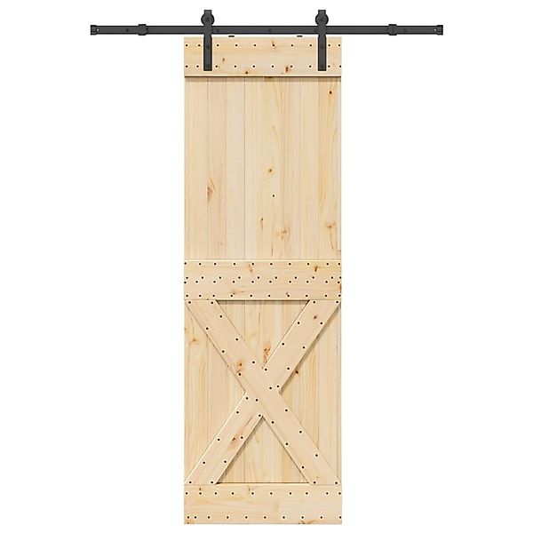 vidaXL Schiebetür mit Beschlag 70x210 cm Massivholz Kiefer 3332748 günstig online kaufen