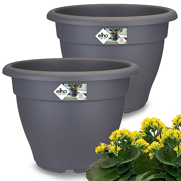 Blumentopf 2er-Set Anthrazit 29x22cm 7,1L günstig online kaufen