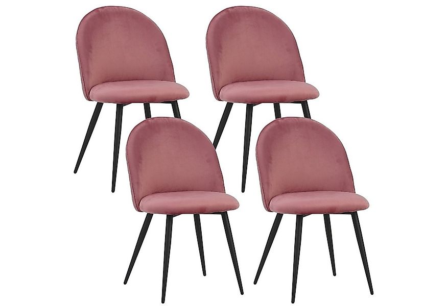 Albatros International Esszimmerstuhl Esszimmerstuhl CAPO Samt 4er Set Rosa günstig online kaufen