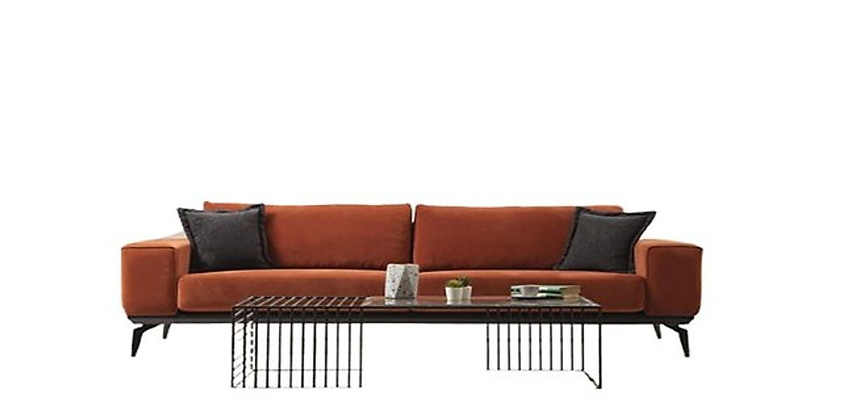 Xlmoebel 3-Sitzer Modernes Dreisitzer-Stoffsofa in Orange, 1 Teile, Hergest günstig online kaufen