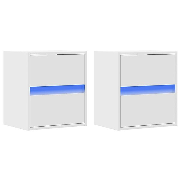 vidaXL TV-Wandschränke mit LED-Beleuchtung 2 Stk Weiß 41x31x45 cm 852272 günstig online kaufen