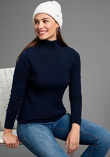 Bruno Banani Rollkragenpullover, mit Metalllogo günstig online kaufen