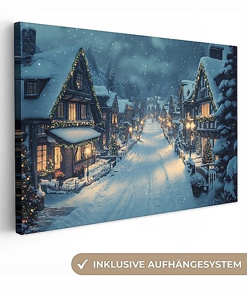 OneMillionCanvasses® Leinwandbild Weihnachtsdorf - Weihnachten - Schnee - W günstig online kaufen