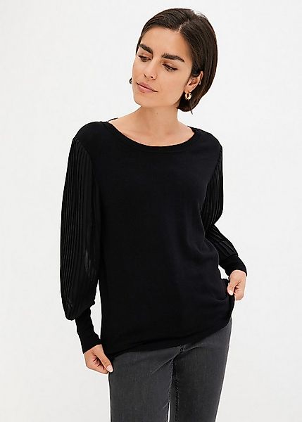 bonprix Strickpullover aus Viskose-Mix, Loose fit, mit extravaganter Ärmelf günstig online kaufen