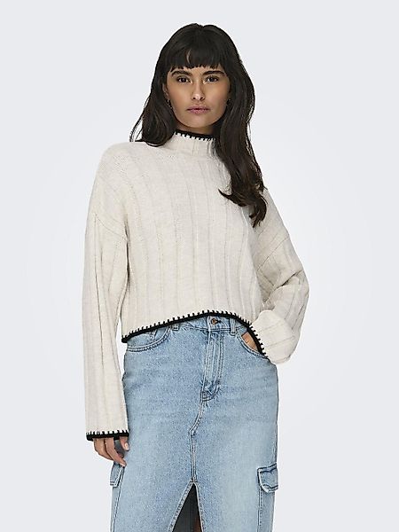 ONLY Strickpullover Strickpullover gerippt Langarm kurz günstig online kaufen