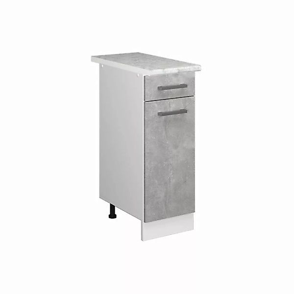 Vicco Apothekerschrank Küchenunterschrank R-Line 30 cm Weiß Beton Arbeitspl günstig online kaufen