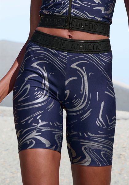 LASCANA ACTIVE Funktionsshorts mit glänzendem 3D Schriftzug auf dem Bund günstig online kaufen