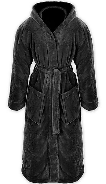 Gräfenstayn Unisex-Bademantel Kuschelfleece Bademantel Kapuze Flanell Fleec günstig online kaufen