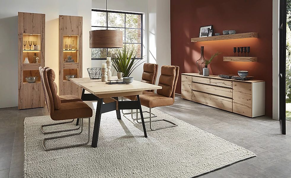 Vitrine  Light Line 6 ¦ holzfarben ¦ Maße (cm): B: 53 H: 204 T: 40.0 Schrän günstig online kaufen