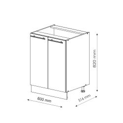 Vicco Unterschrank R-Line, Blau-Grau/Goldkraft Eiche, 60 günstig online kaufen