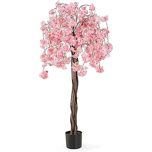 Costway Künstlicher Kirschblütenbaum Kunstpflanze 163 cm Rosa günstig online kaufen