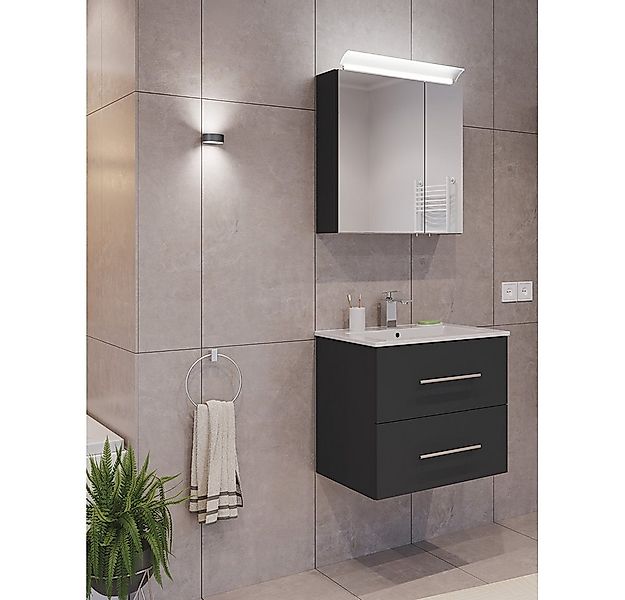 Lomadox Badmöbel-Set HARLINGEN-02, (Spar-Set, 2-St., Waschtisch Spiegelschr günstig online kaufen