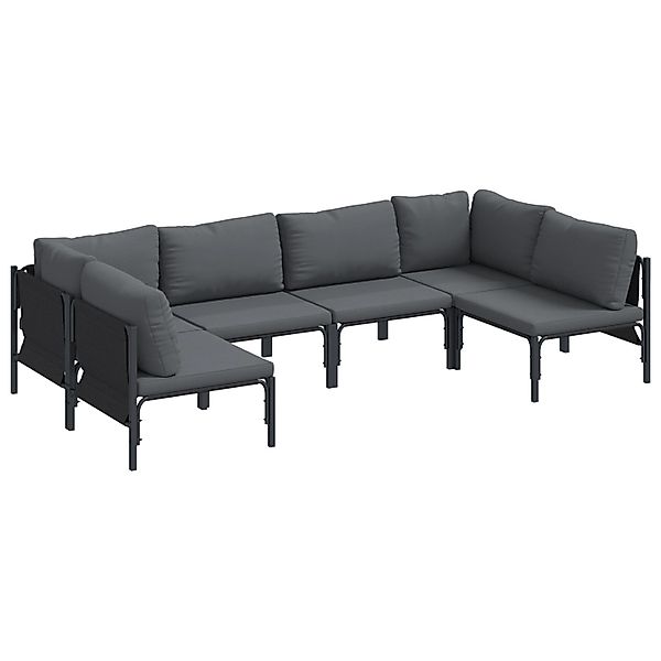 vidaXL Garten-Sofa-Set 6-Tlg Anthrazit Stahl 3378978 günstig online kaufen