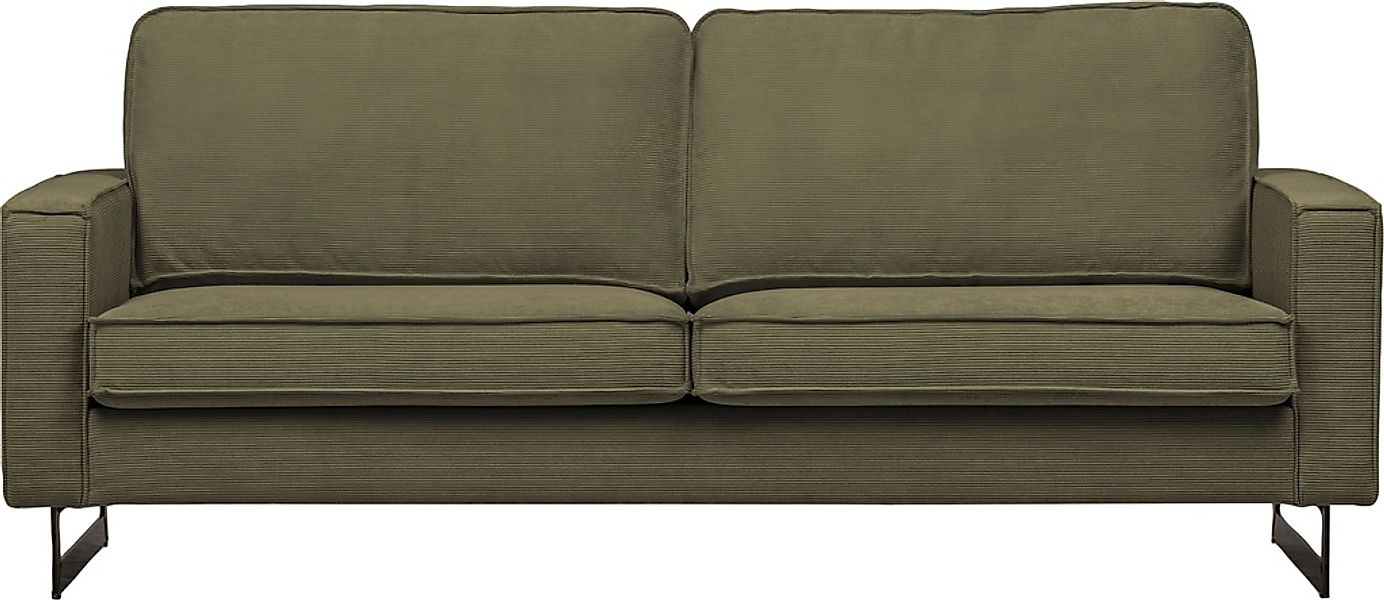 Home affaire 3-Sitzer "Pinto, 206 cm, Cord, Chenille, Lederoptik" mit Keder günstig online kaufen