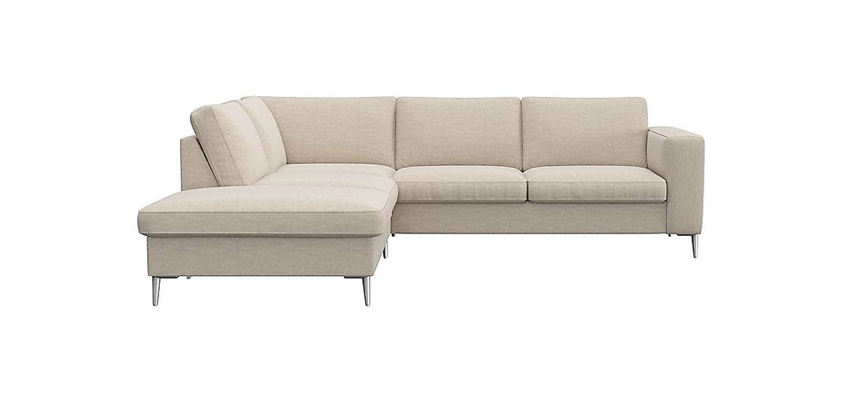 FLEXLUX Ecksofa "Fiore, L-Form", breite Armlehnen, Füße alufarben, B/T 241/ günstig online kaufen