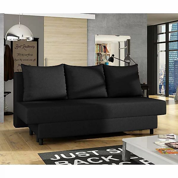 Schlafsofa Zweisitzer Sofa in Schwarzbraun 190 cm breit günstig online kaufen