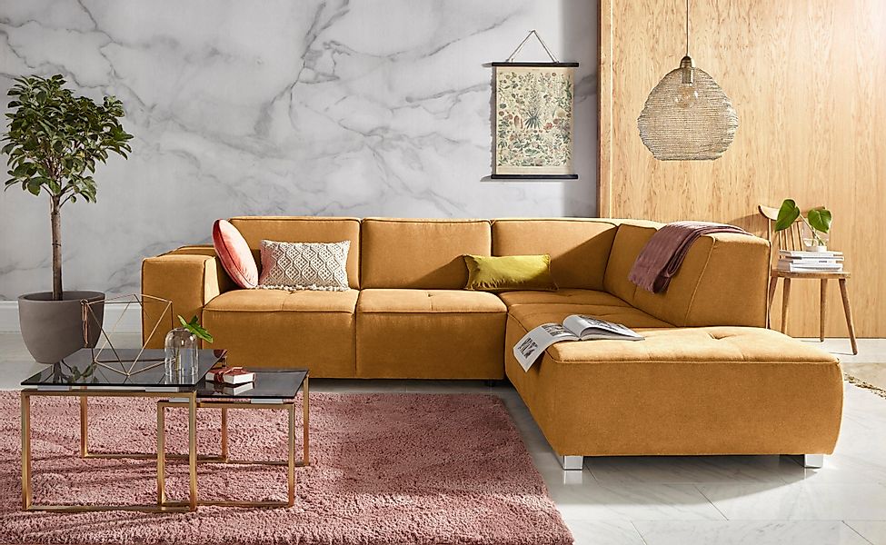 INOSIGN Ecksofa "Sapporo L-Form" wahlweise Bettfunktion oder Sitztiefenvers günstig online kaufen