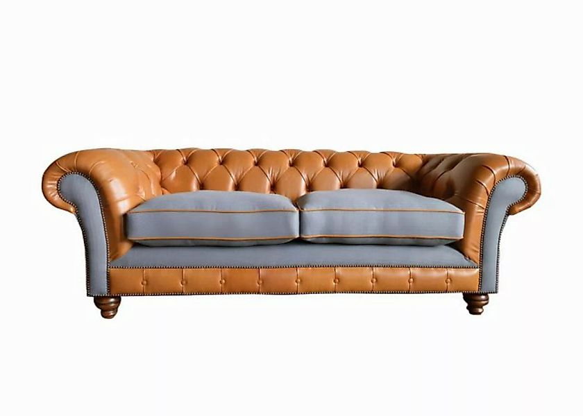 Xlmoebel Sofa Neu Chesterfield 3-Sitzer in Braun mit modernem Design Leders günstig online kaufen