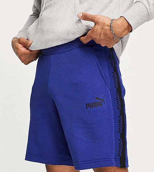 Puma – Amplified – Shorts in Grau mit Logo-Blau günstig online kaufen