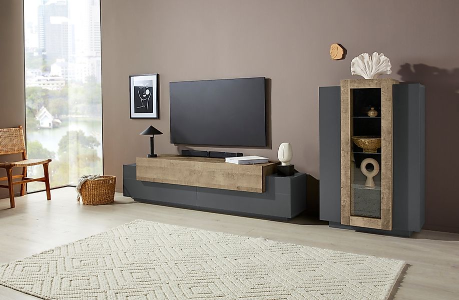 INOSIGN Wohnwand "Coro, Anbauwand, Medienwand" Set, 2 Stk. tlg. Lowboard 4 günstig online kaufen