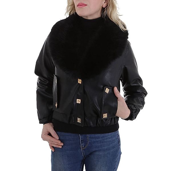 Ital-Design Lederimitatjacke Damen Jacke mit Kunstfellkragen – Eleganz für günstig online kaufen