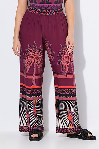 Ulla Popken Funktionshose Palazzohose Palmen weites Bein Elastikbund günstig online kaufen