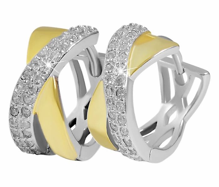 Adelia´s Paar Creolen "Damen Ohrringe – Creole aus 925 Silber mit Zirkonia" günstig online kaufen