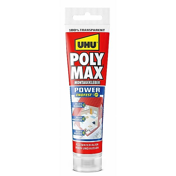 UHU Poly Max Montagekleber Power Transparent Tube 115 g günstig online kaufen