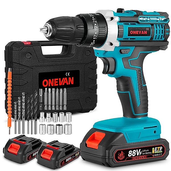 ONEVAN Akku-Bohrschrauber Akkuschrauber 21V Bohrschrauber Set, günstig online kaufen