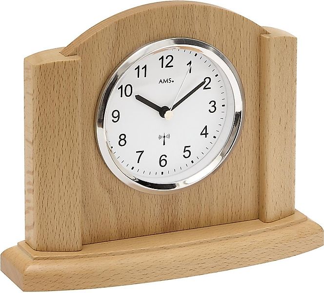 AMS Funktischuhr F5122/18 Wohnzimmer, Esszimmer, Holz, buchefarben,Made in günstig online kaufen
