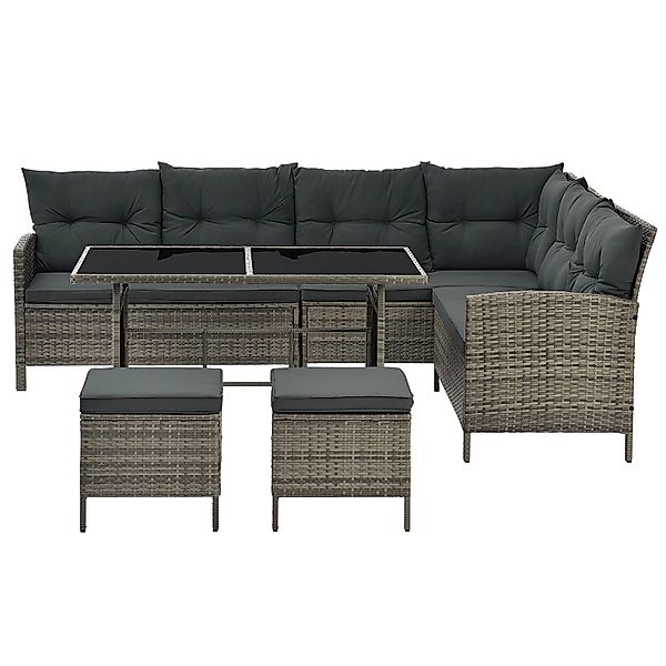 Juskys Gartenlounge-Set Manacor, (Gartenlounge), Polyrattan Gartenmöbel-Set günstig online kaufen