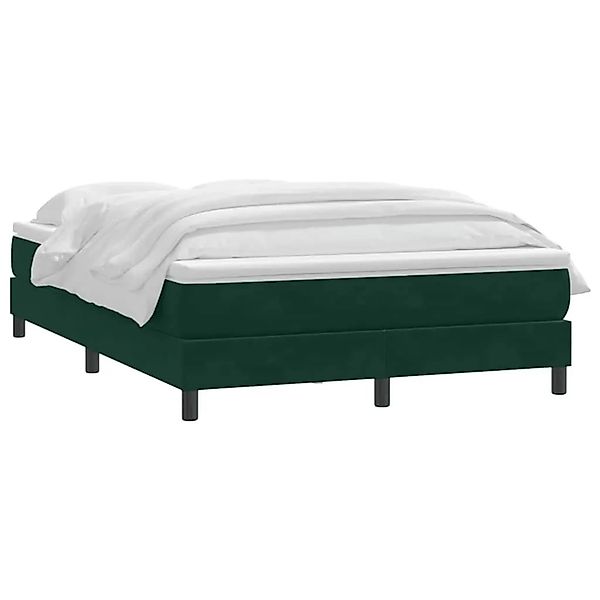 vidaXL Boxspringbett mit Matratze Dunkelgrün 160x220 cm Samt 3315978 günstig online kaufen