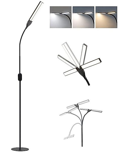 Nettlife LED Stehlampe Schwarz Dimmbar Wohnzimmer LED Stehleuchte 360° vers günstig online kaufen