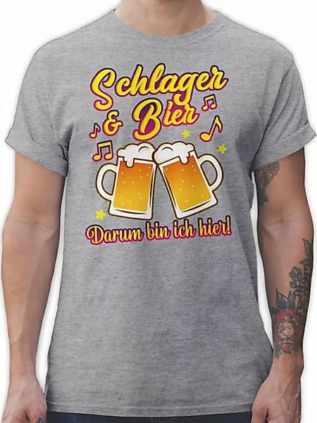 Shirtracer T-Shirt Schlager & Bier darum bin ich hier! Schlager Party Outfi günstig online kaufen