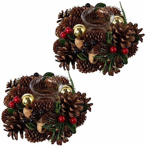 Creativ home Teelichthalter "Adventsgesteck mit Teelichthalter" günstig online kaufen