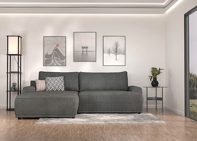 TRENDMANUFAKTUR Ecksofa "Fordon, Schlafsofa mit Bettkasten, Couch in L-Form günstig online kaufen