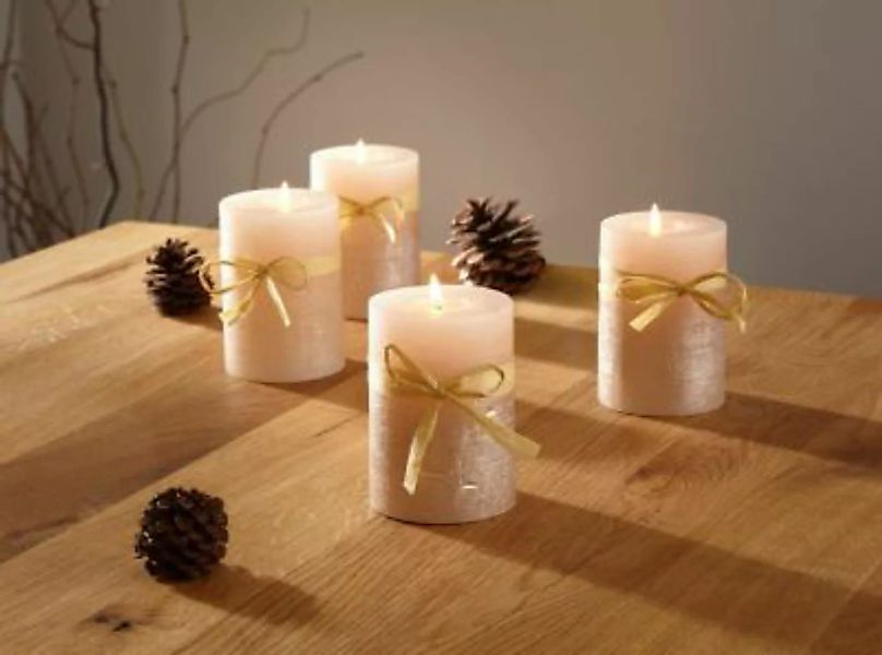 HOME Living Kerze Champagner 4er Set Kerzen bunt günstig online kaufen
