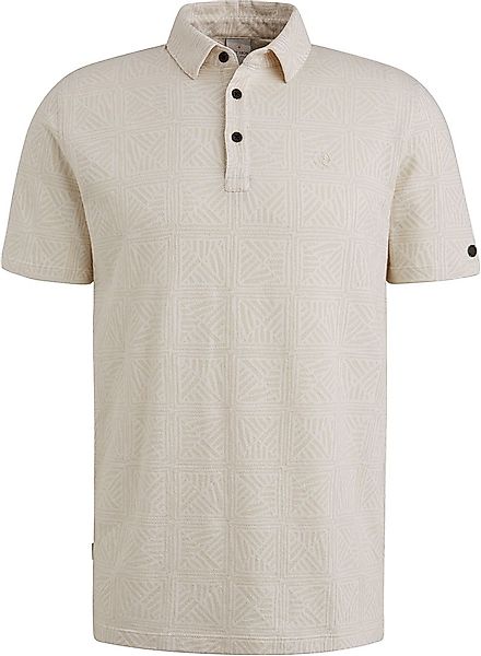 Cast Iron Polo Jacquard Druck Ecru - Größe M günstig online kaufen