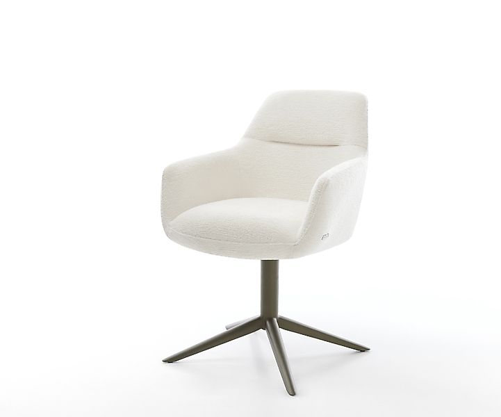 Drehstuhl Pejo-Flex Bouclé Soft Beige Fußkreuz Effektfinish Titan 360° dreh günstig online kaufen