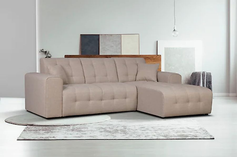 Home affaire Ecksofa »Nosia L-Form«, incl. 2 Zierkissen, mit feiner Steppun günstig online kaufen