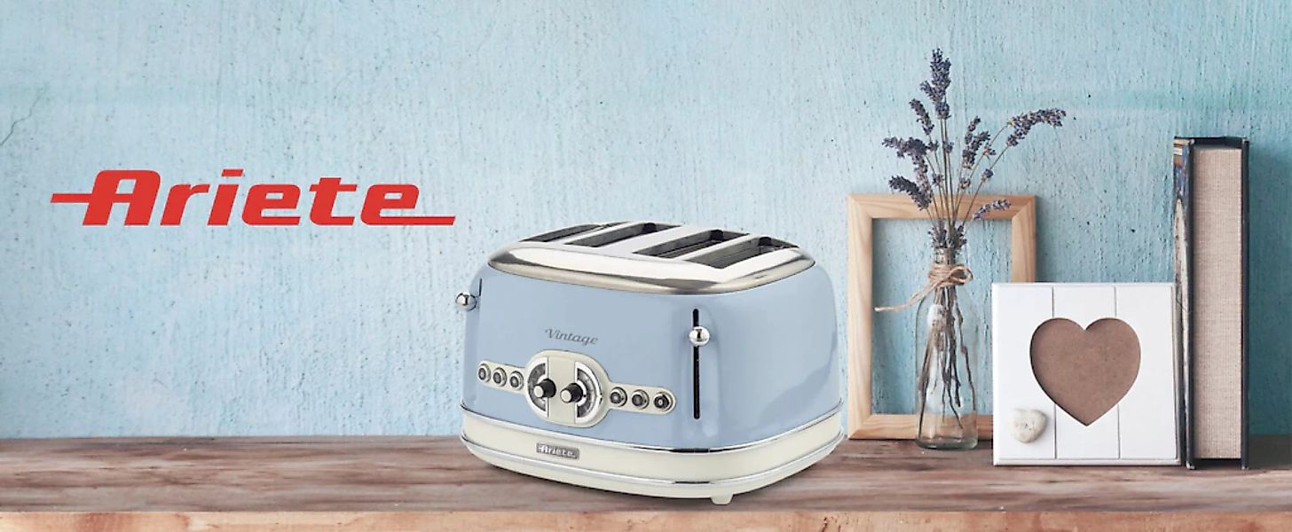 Ariete Toaster »Vintage«, 4 kurze Schlitze, für 4 Scheiben, 1630 W günstig online kaufen