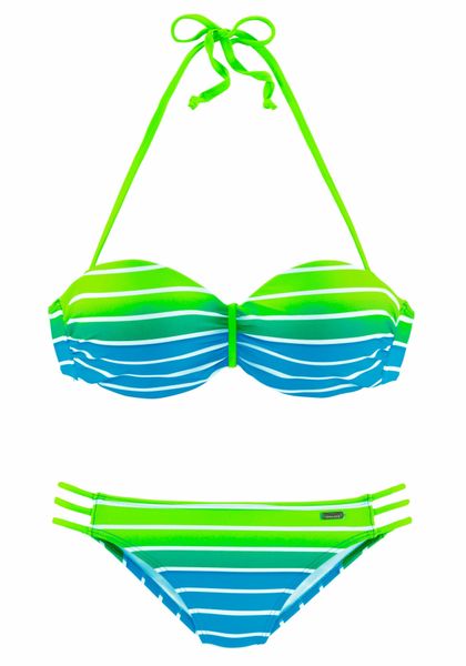 Venice Beach Bügel-Bandeau-Bikini im trendigen Streifen-Look günstig online kaufen