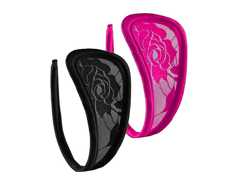 Lau-Fashion Stringtanga C-String Set Spitze Slip Damen Bikini Schwarz Unter günstig online kaufen